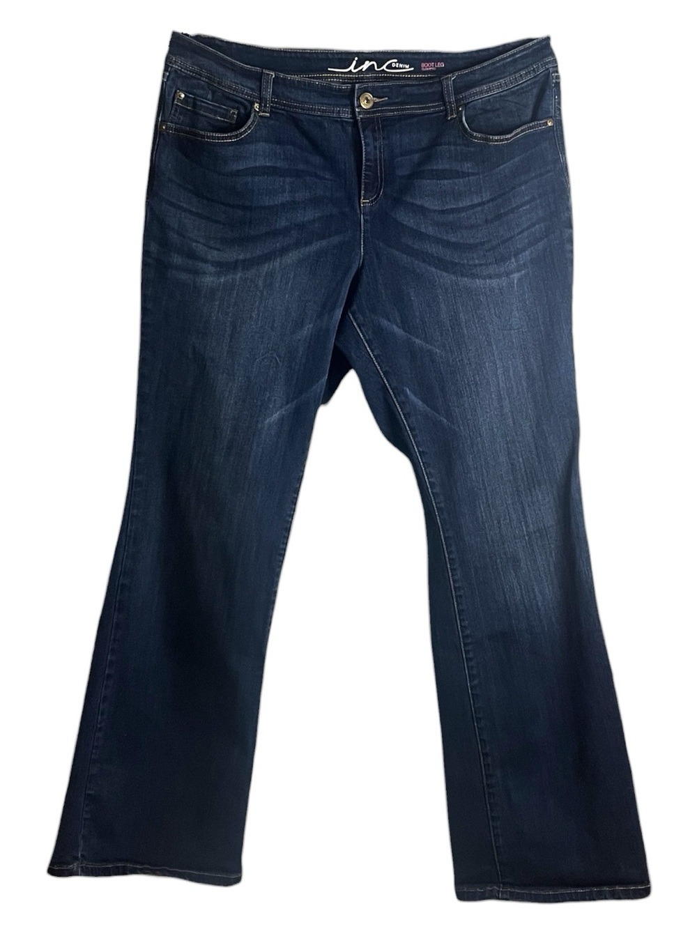 INC International Concepts Bootleg Curvy Fit Women’s Size 16 Dark Wash